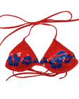 Women's Buffalo Bills Floral Red Bikini Top