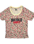 Women's New Era Sabres Black & Red Floral T-Shirt