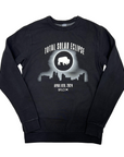 Total Solar Eclipse Buffalo, NY Black Crewneck with standing buffalo inside the moon over the city of buffalo outline