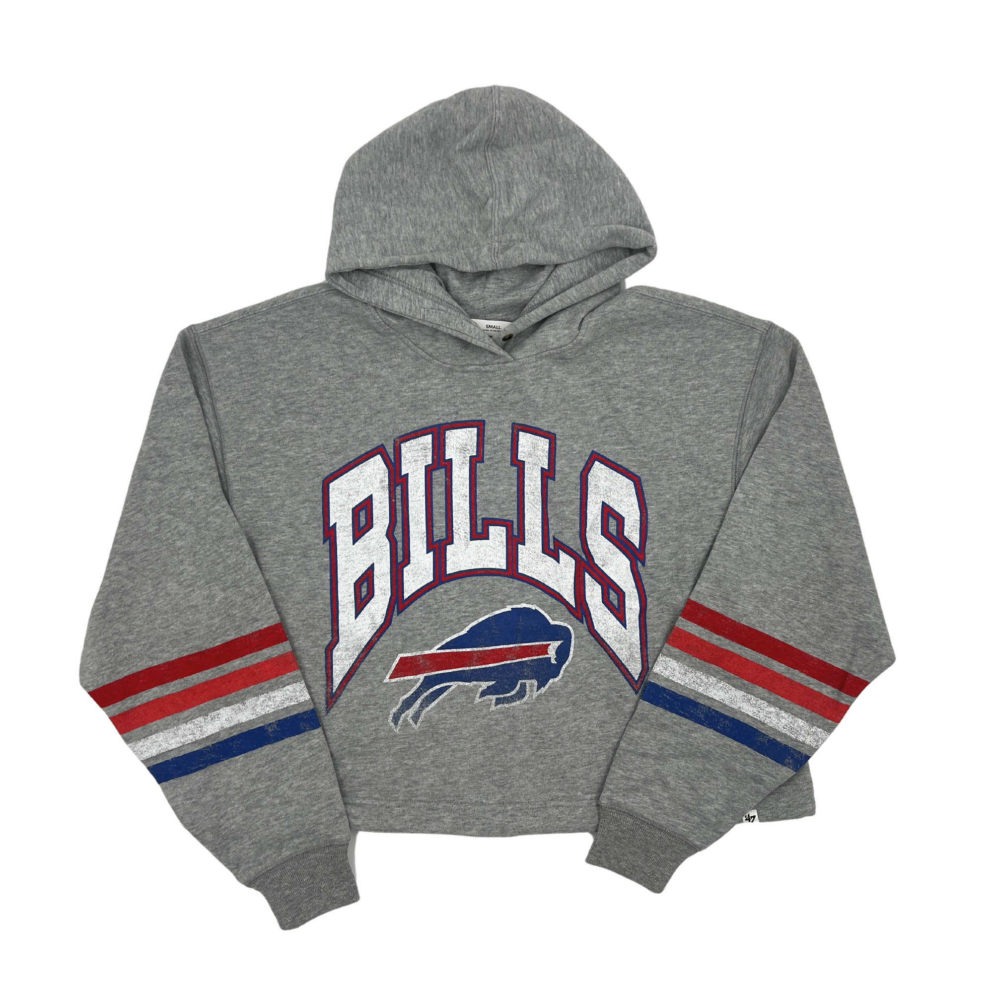 Women&#39;s &#39;47 Brand Buffalo Bills Slate Gray Cropped Bennett Hoodie