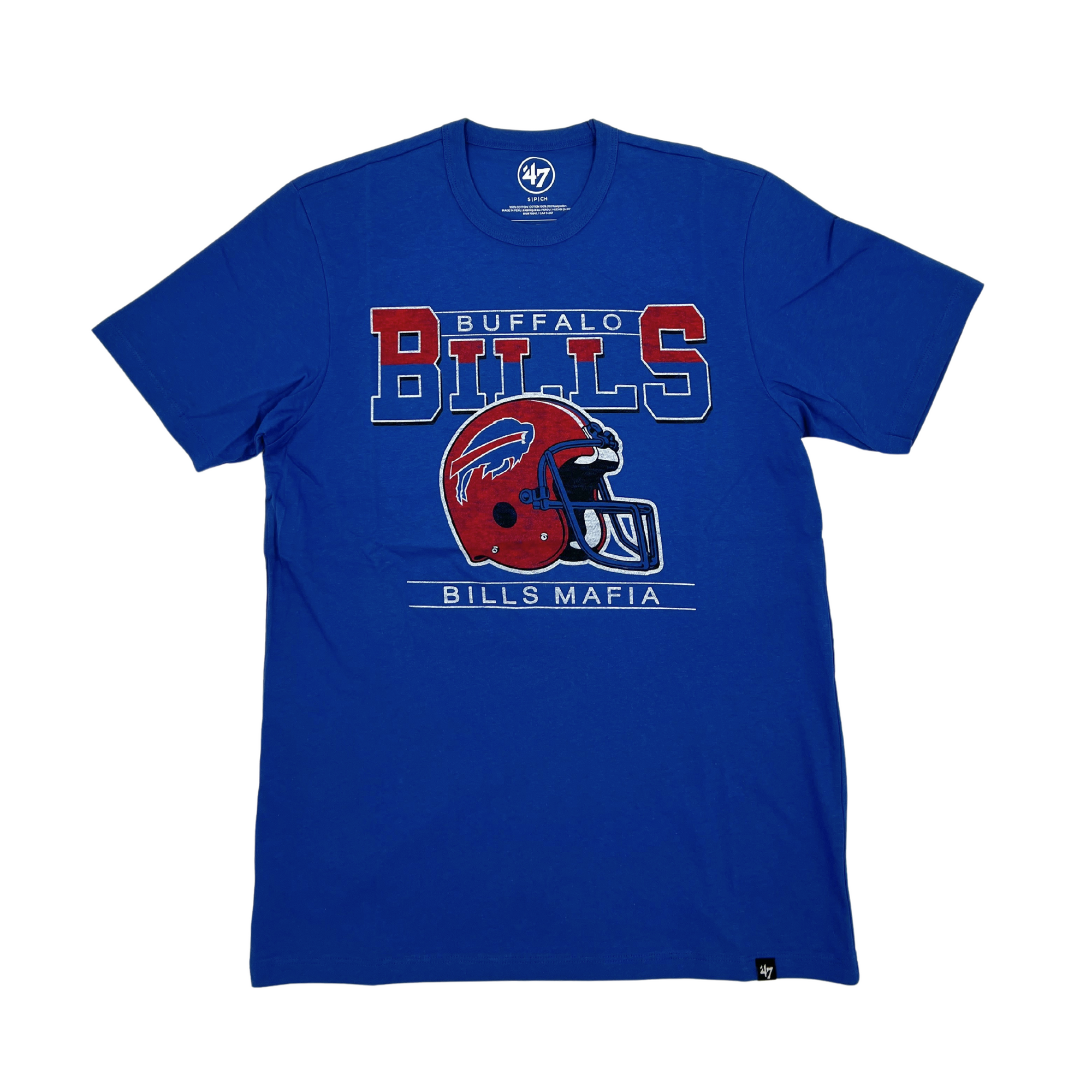 &#39;47 Brand Buffalo Bills With Red Helmet Jetty Blue T-Shirt