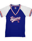 Women's New Era Buffalo Bisons Navy & White V-Neck