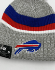 New Era Buffalo Bills Gray Striped Knit Pom Pom Winter Hat