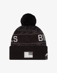 New Era Buffalo Bills Salute to Service Black & Gray Cuffed Pom Knit Hat
