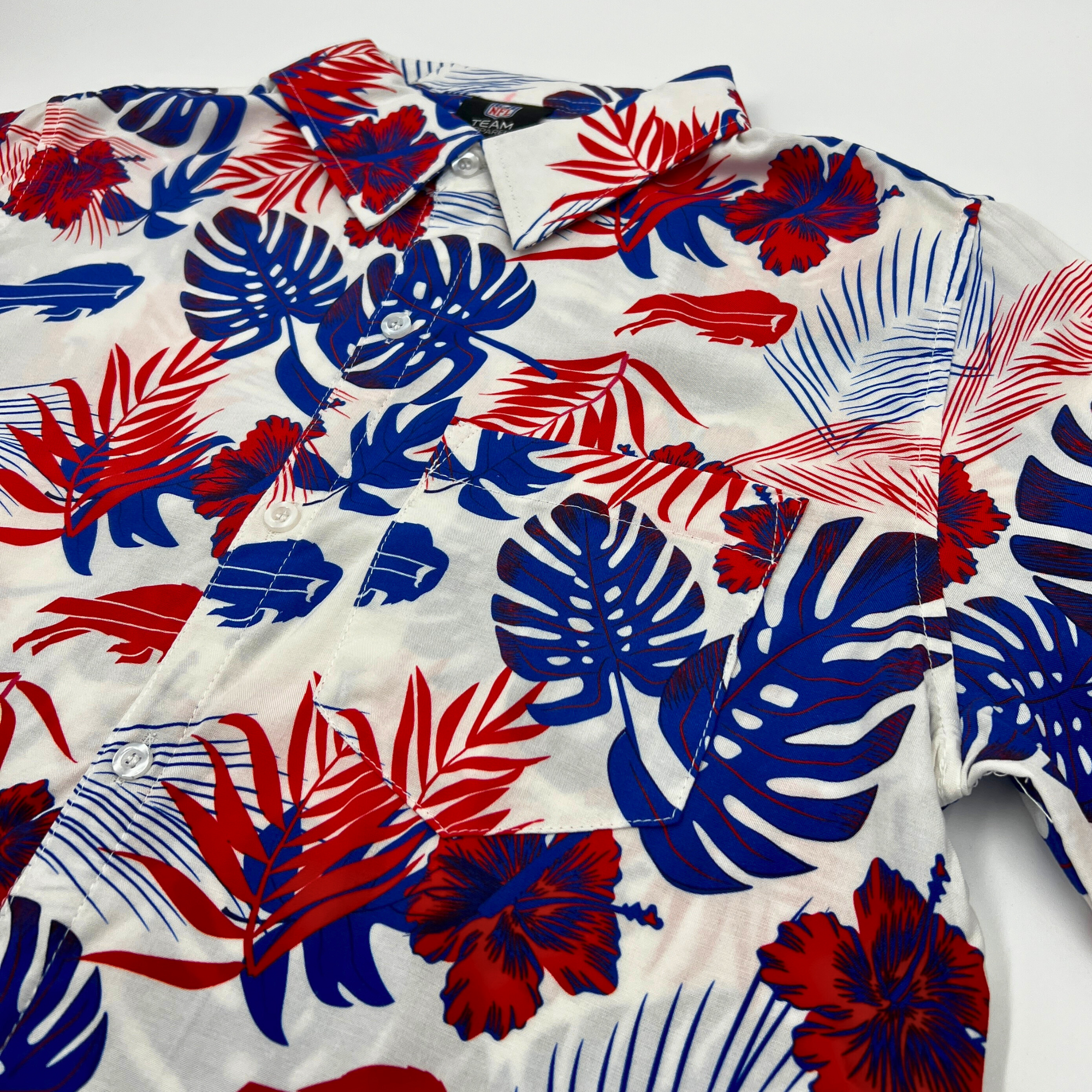 Buffalo Bills Spring Floral White Button Up