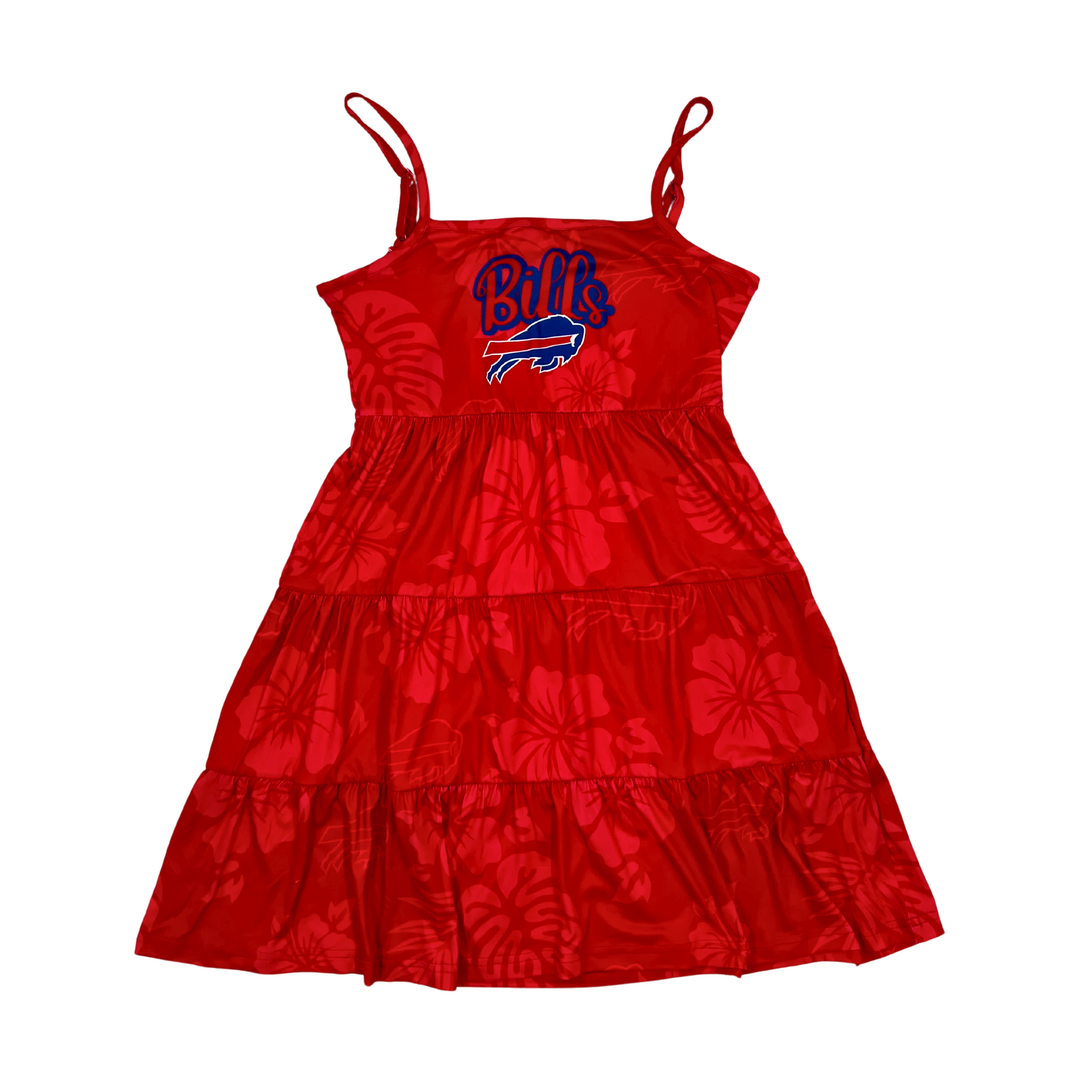 Women&#39;s Buffalo Bills With Logo Red Floral Sun Dress