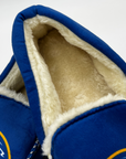 Buffalo Sabres Royal & Gold Fur Slippers