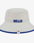 New Era Bills 2026 Training Camp White Short Blue Brim Bucket Hat