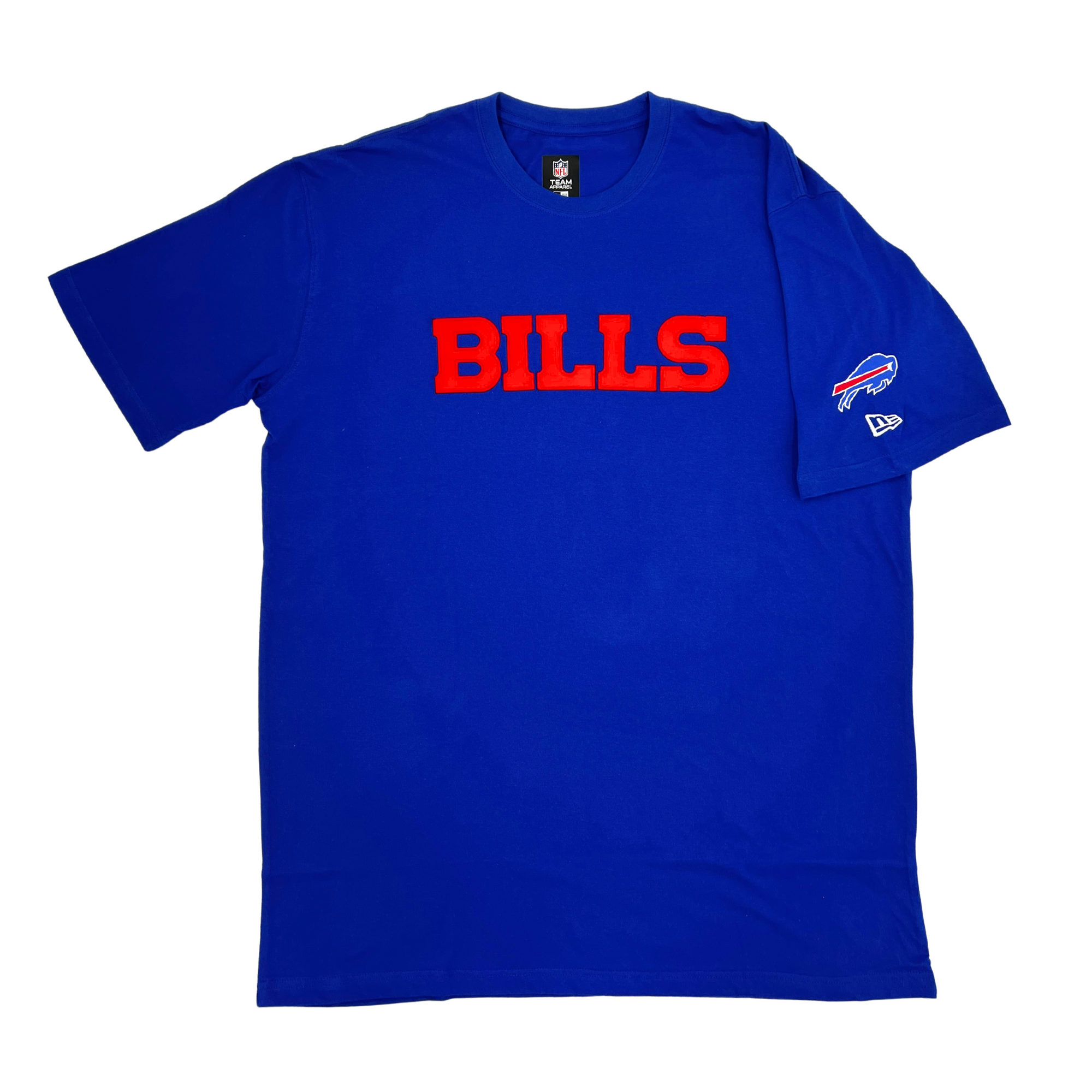 BIG &amp; TALL New Era Bills Embroidered Royal Blue Short Sleeve Shirt