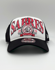 New Era 9FORTY Buffalo Sabres Alternate Logo Distressed A-Frame Trucker Hat