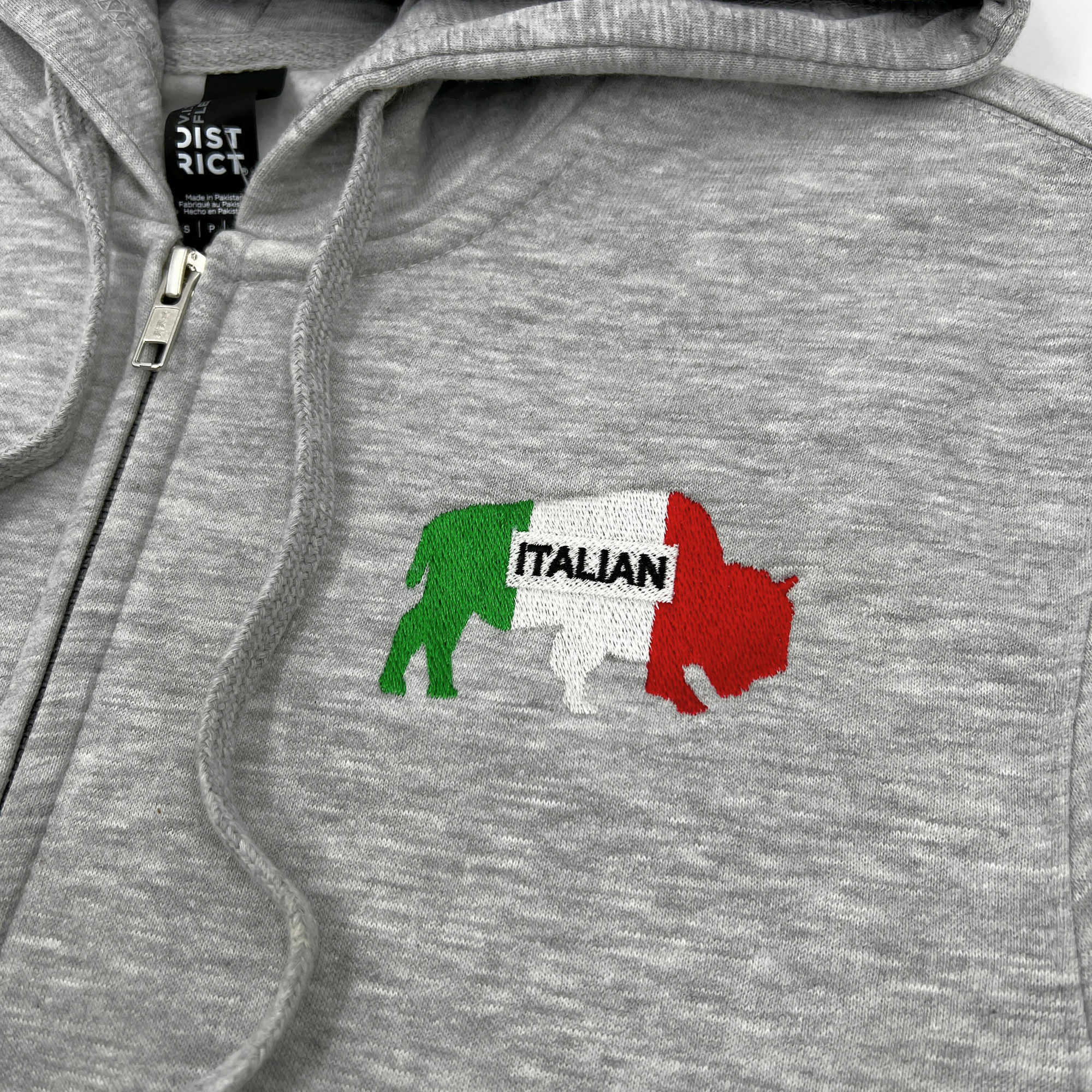 Buffalo Italian Heritage Gray Zip-Up Hoodie