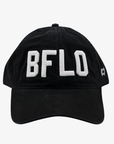 Black cap with 'BFLO' in white on a white background