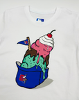 Youth New Era Buffalo Bisons Ice Cream Helmet White T-Shirt