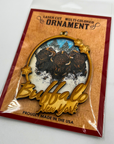Snowy Charging Bisons Wooden Buffalo, NY Ornament