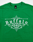 Buffalo With Irish Iron Works Design Kelly Green T-Shirt