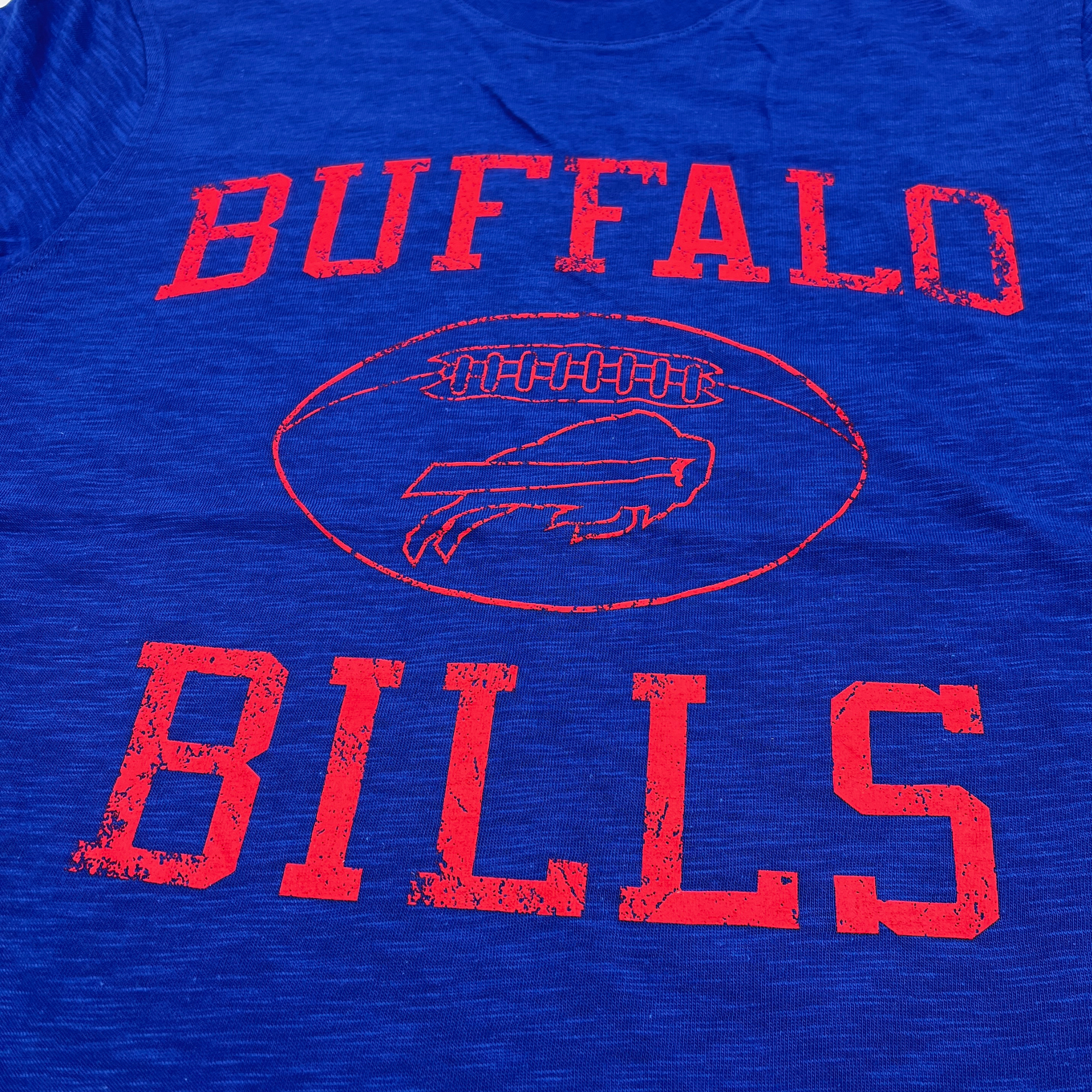 Buffalo Bills Royal Touchdown Distressed Starter Short Sleeve Shirt