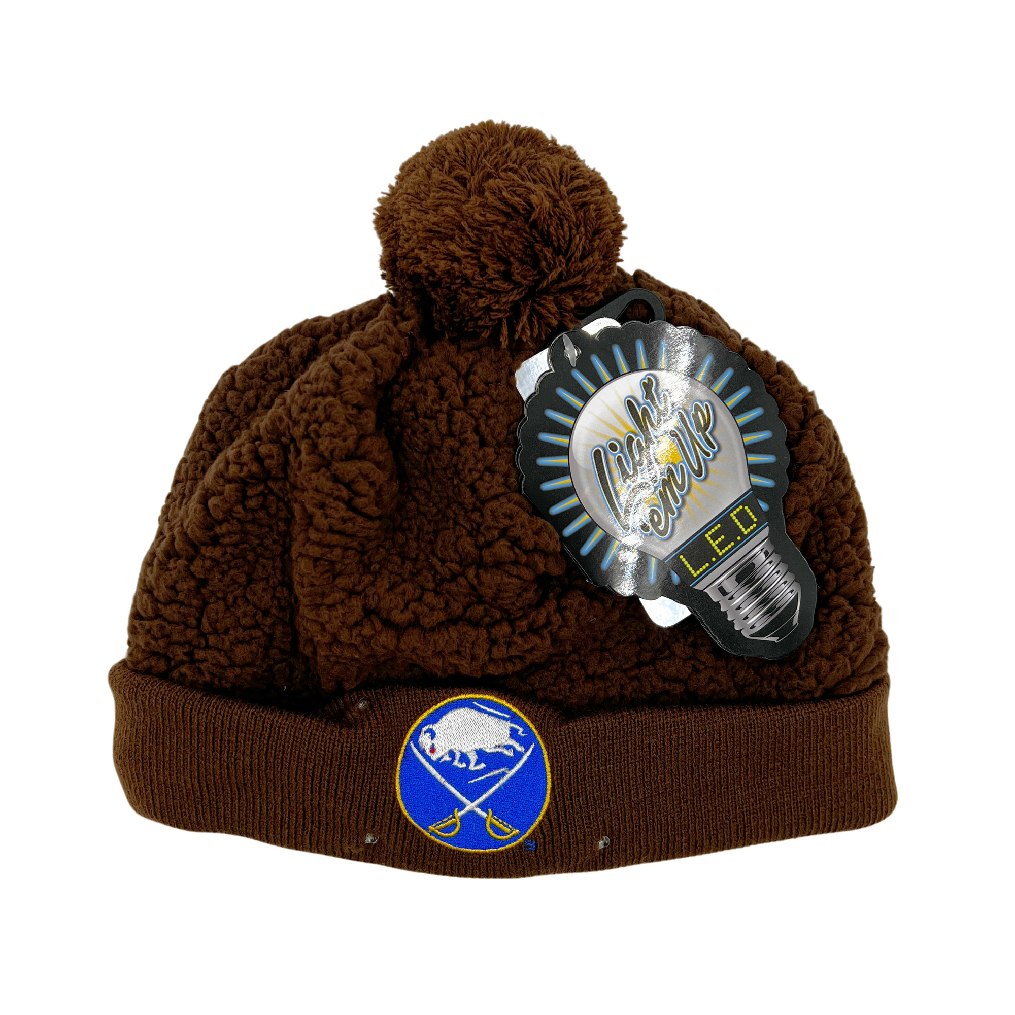 Women&#39;s Buffalo Sabres Brown Sherpa Light Up Winter Hat