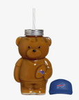 Buffalo Bills Glass Bear Tumbler with Straw