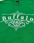 Buffalo With Irish Iron Works Design Kelly Green T-Shirt
