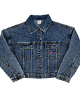 Women's Buffalo Bills Oversized Cropped Denim Jacket