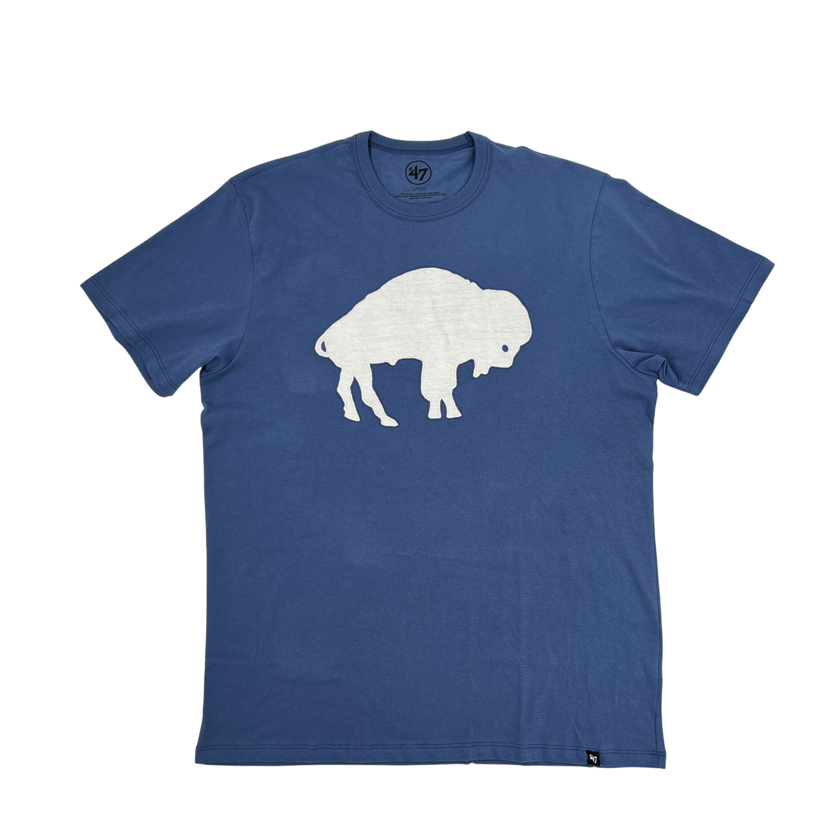 '47 Brand Bills Distressed Cadet Blue With Charging Buffalo T-Shirt