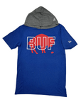 New Era Bills Royal Heather with Retro Logo Lightweight Short Sleeve Hoodie