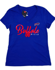 Women's Buffalo Bills With Primary Logo Royal Blue V-Neck Shirt