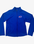 New Era women's Buffalo Bills royal blue full-zip jacket with embroidered team logo, stand-up collar and side pockets