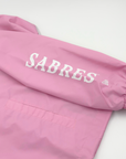 Women's New Era Sabres Pink Cropped Lightweight Button Jacket