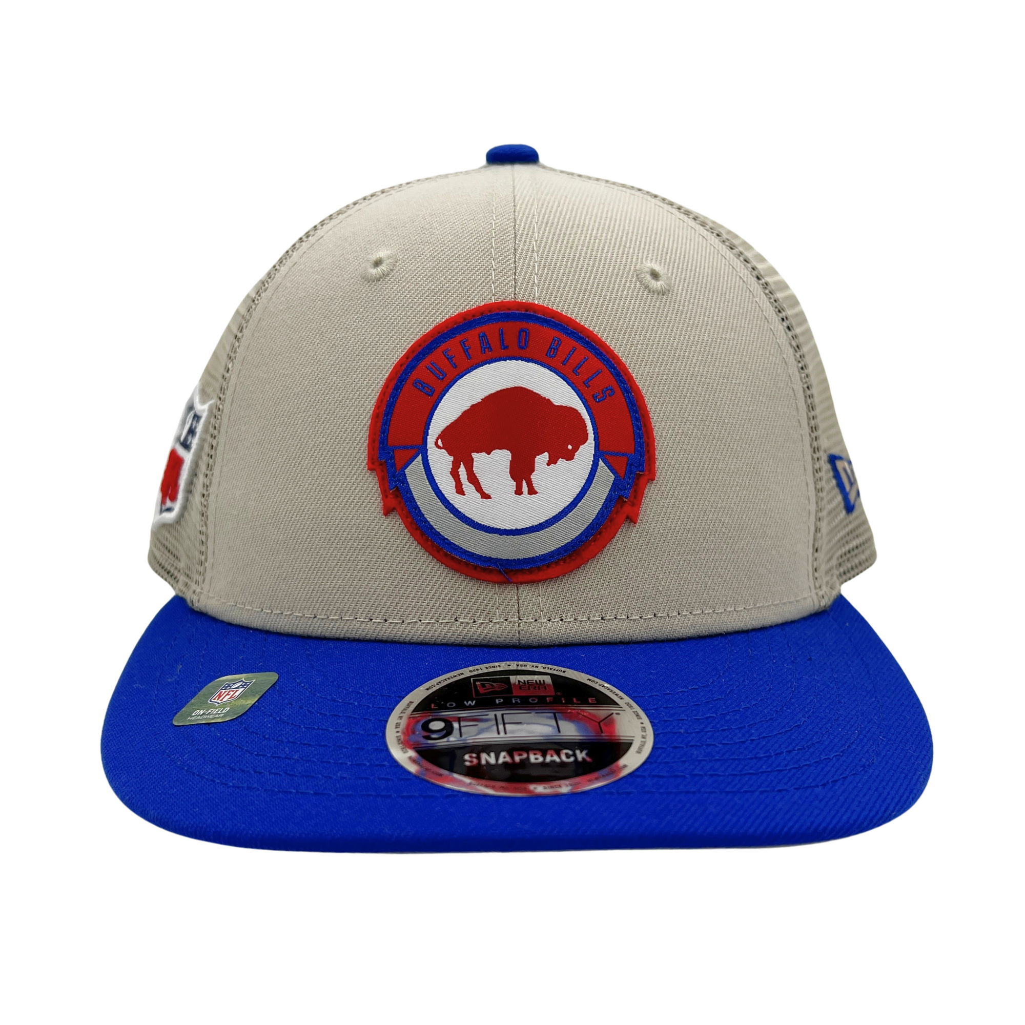 ffalo Bills Stone With Retro Patch 2023 Sideline Snapback Hat