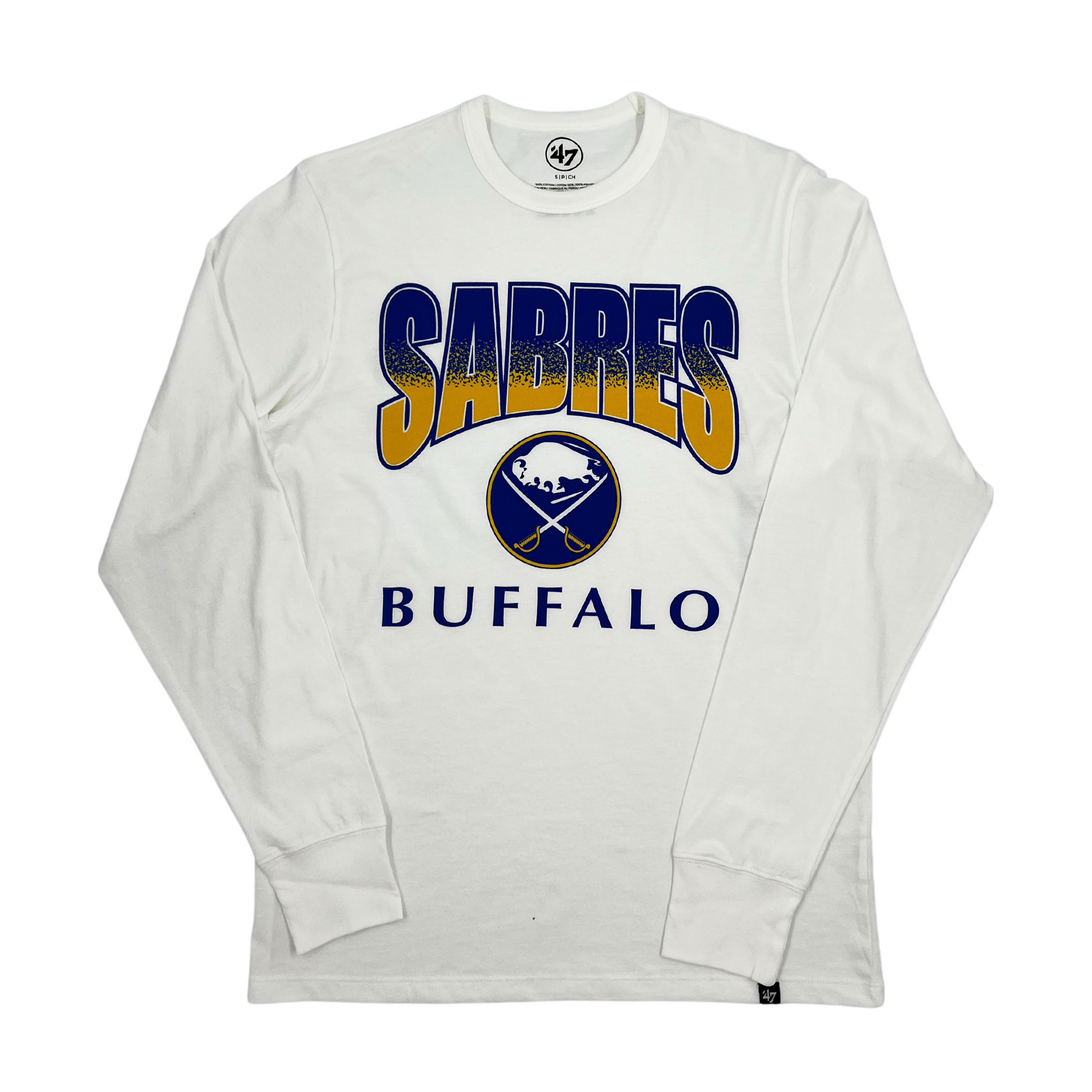 &#39;47 Brand Buffalo Sabres Vintage White Wash Long Sleeve Shirt