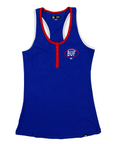 Women's New Era Bills Royal Blue Racerback With Buttons Tank Top