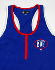 Women's New Era Bills Royal Blue Racerback With Buttons Tank Top