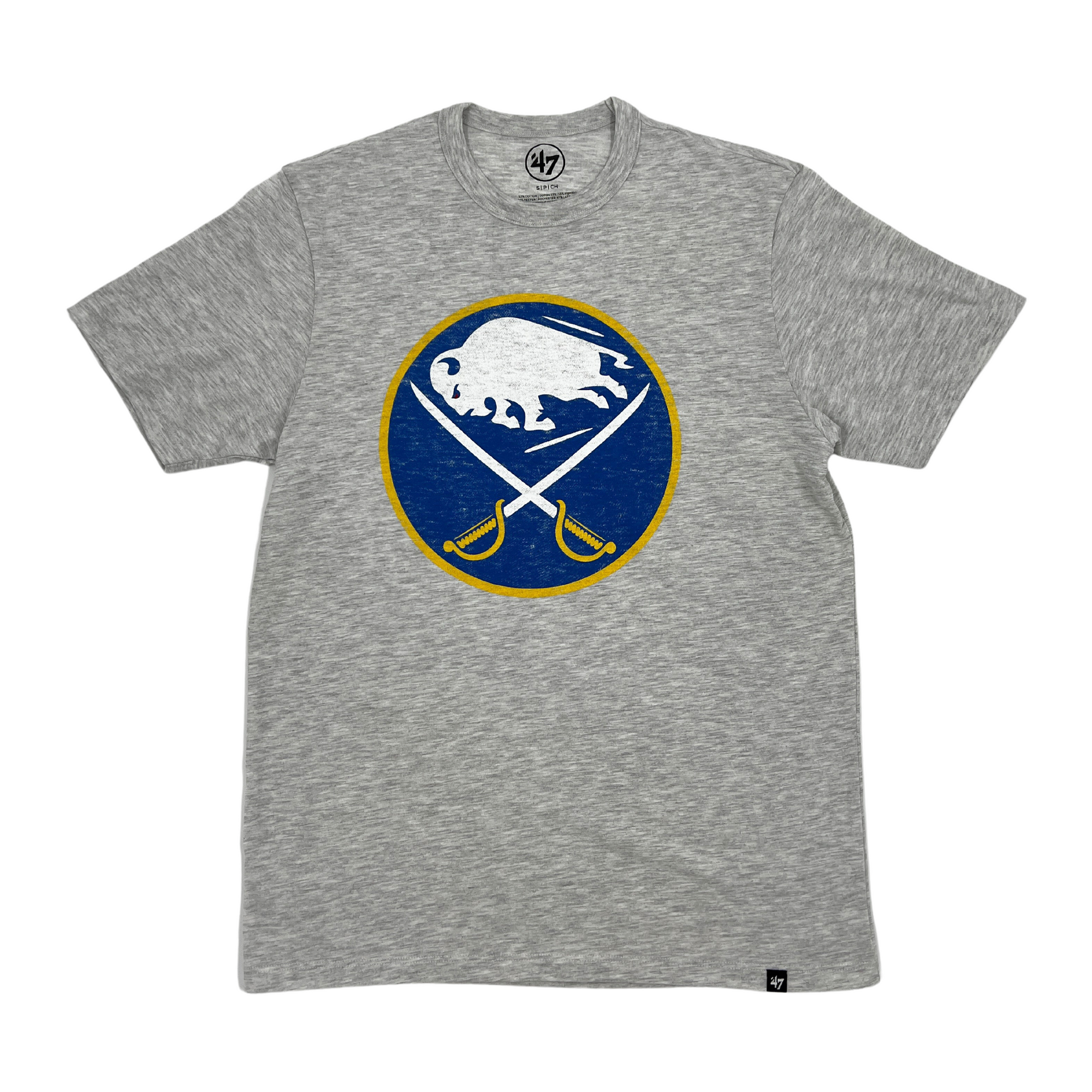 &#39;47 Brand Buffalo Sabres Gray With Classic Logo Short Sleeve Shirt