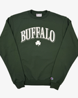 Buffalo With Shamrock Dark Green Crewneck