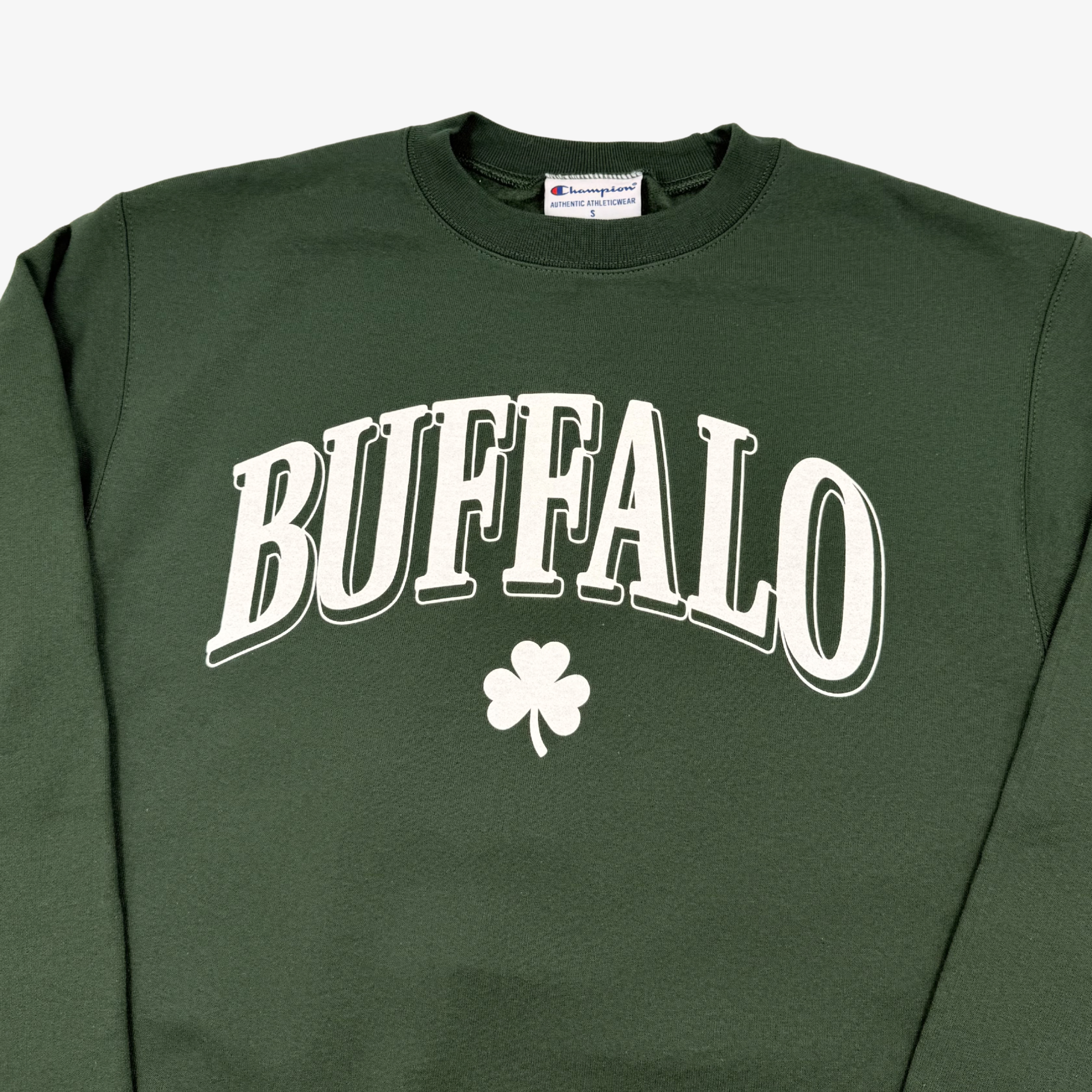 Buffalo With Shamrock Dark Green Crewneck | The BFLO Store