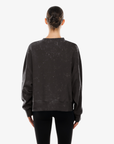 Women's New Era Buffalo Bills Black Wash 1960 Cropped Crewneck