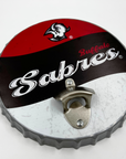 Buffalo Sabres Black & Red Metal Bottle Cap Opener Sign