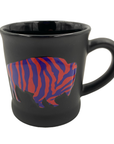 Buffalo, NY With Red & Blue Bison Black Mug