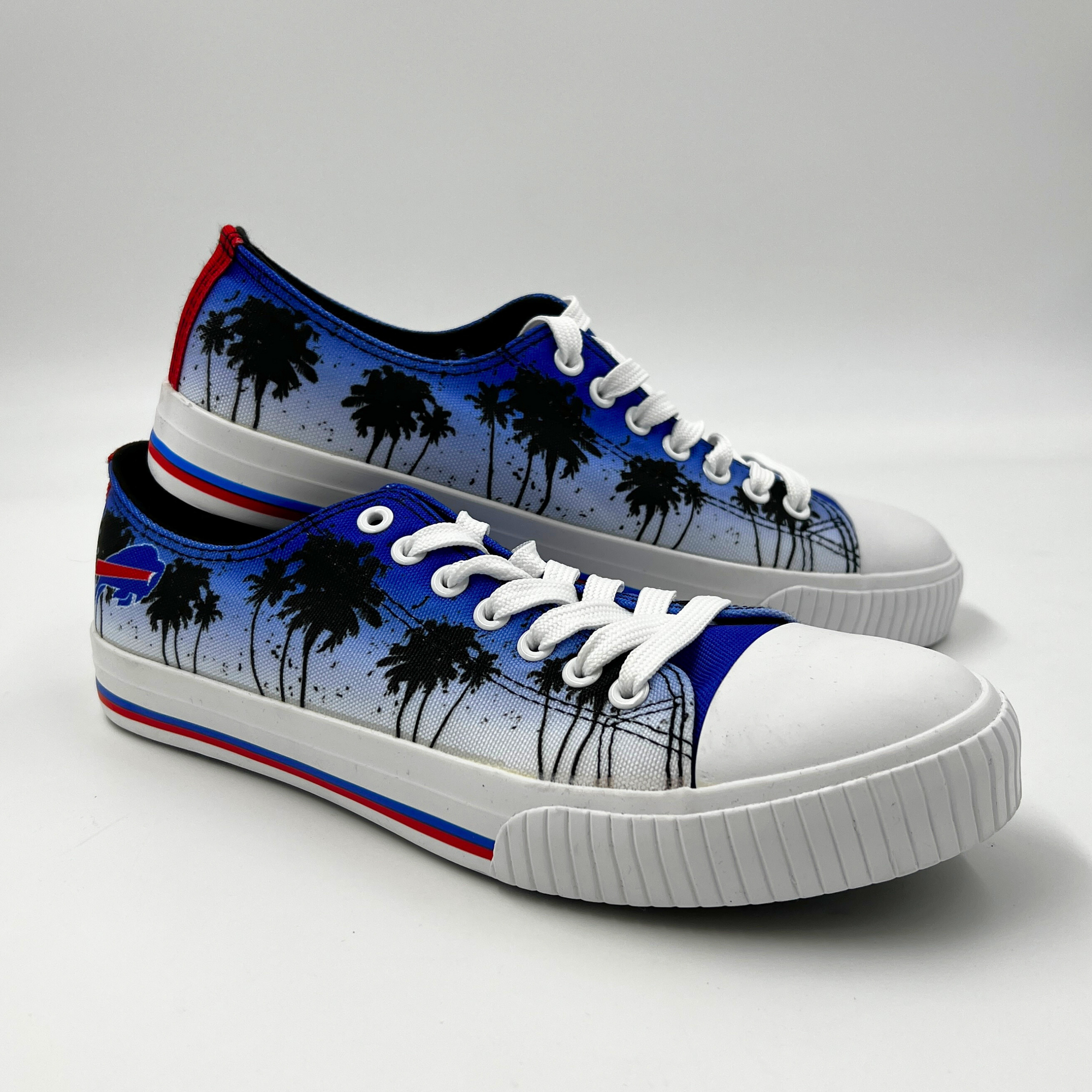 Buffalo Bills Sunset &amp; Palm Trees Low Top Canvas Sneakers