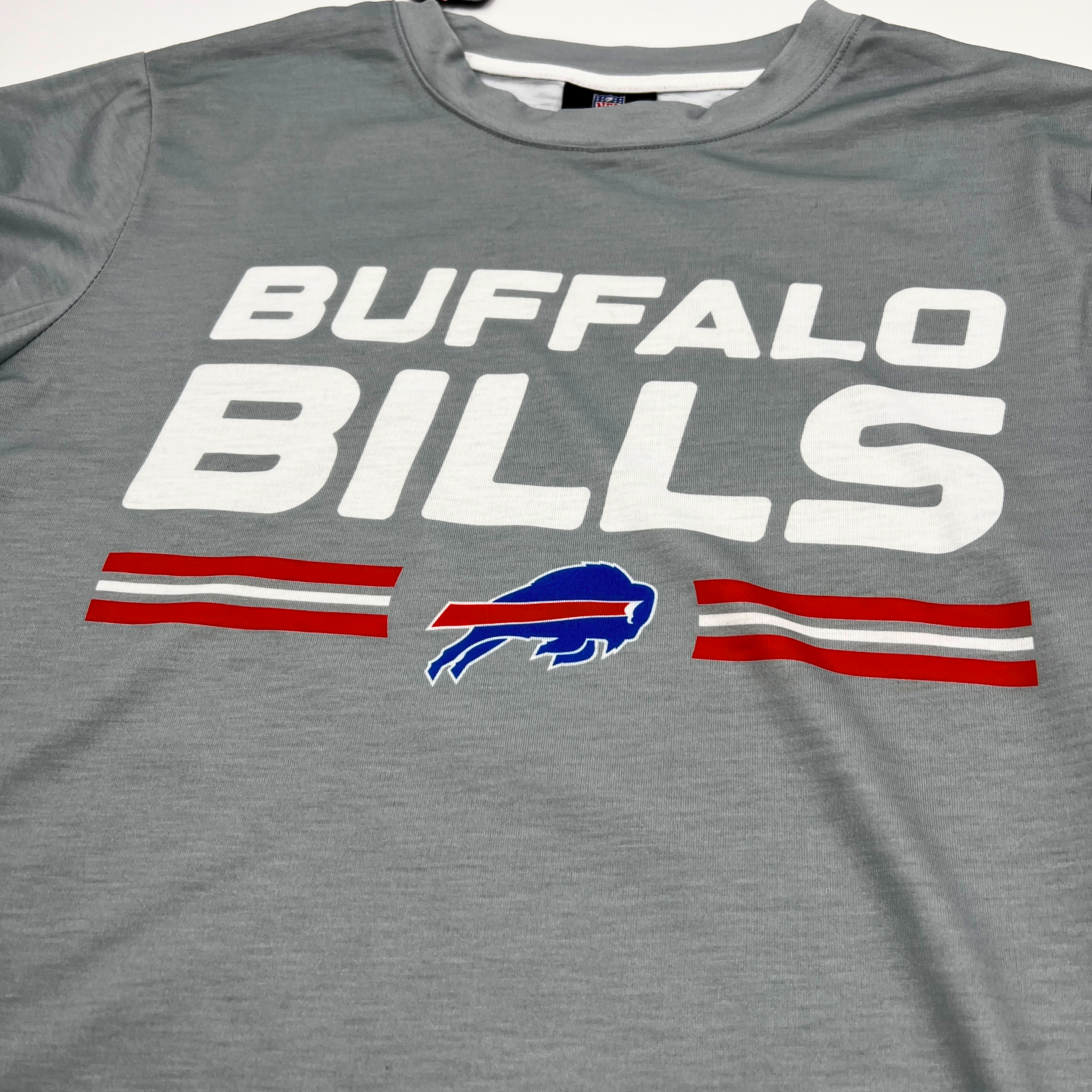 Buffalo Bills Wordmark With Logo Ash Gray Long Sleeve | The BFLO Store