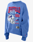 Women's New Era Buffalo Bills 1960 Helmet Royal Wash Crewneck
