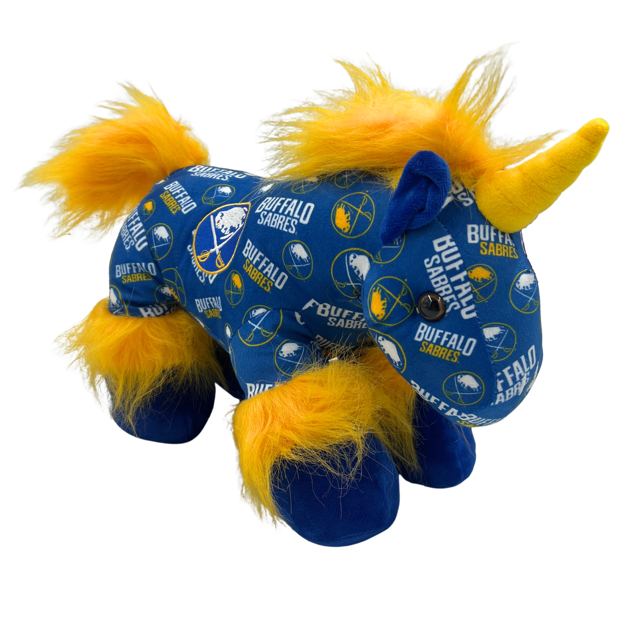 Buffalo Sabres Royal &amp; Gold Unicorn Stuffed Animal