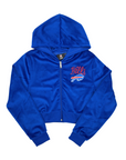 Women's Buffalo Bills Velour Cropped Zip-Up