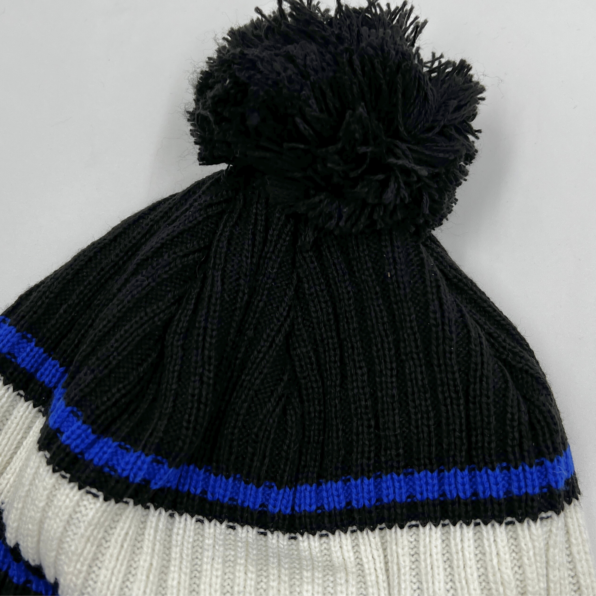 New Era Buffalo Bills Black With White &amp; Royal Stripe Winter Knit Hat