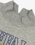 Sabres Heather Grey Royal & Gold Logo Mockneck Sweater