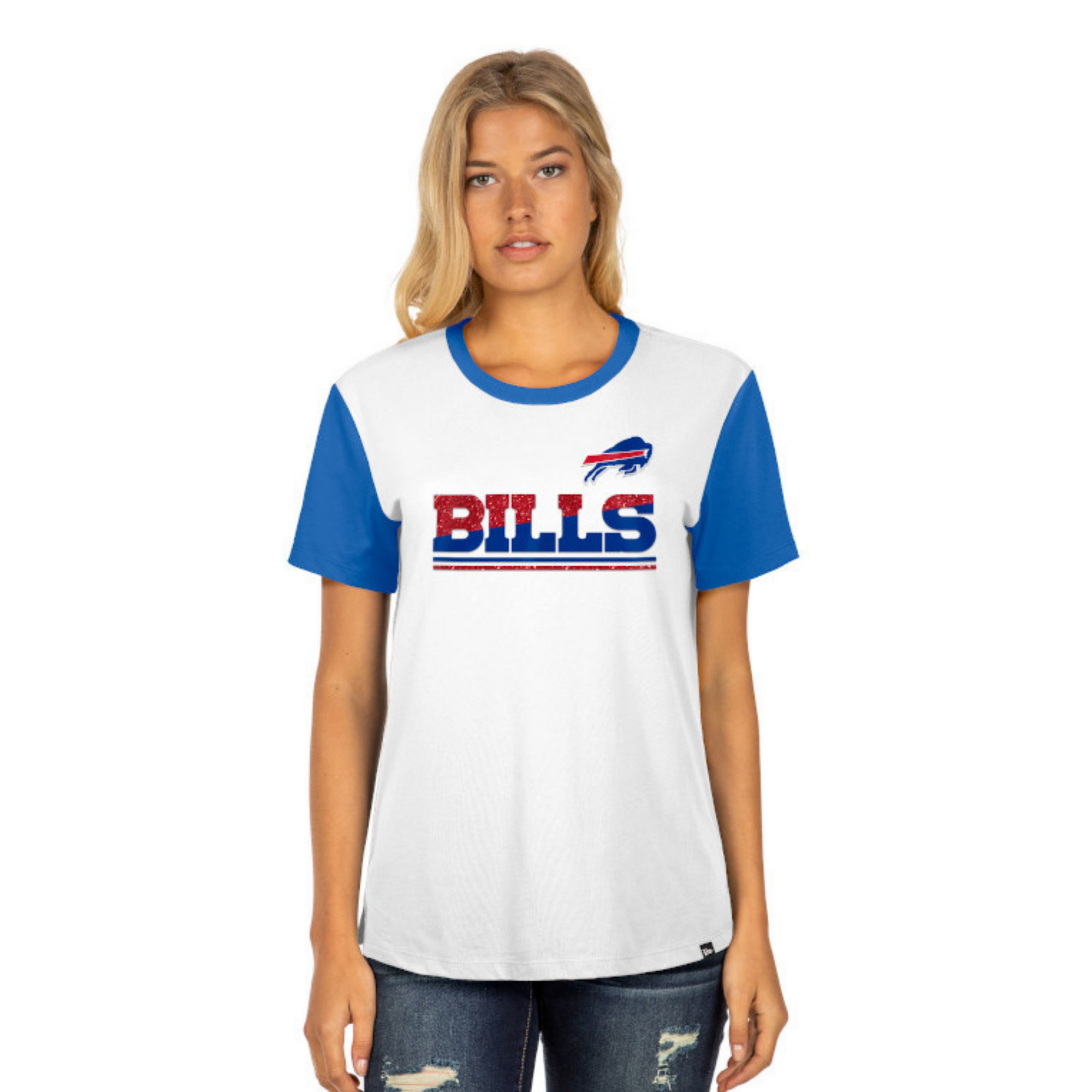 Women&#39;s New Era Bills Royal &amp; White Short Sleeve Shirt
