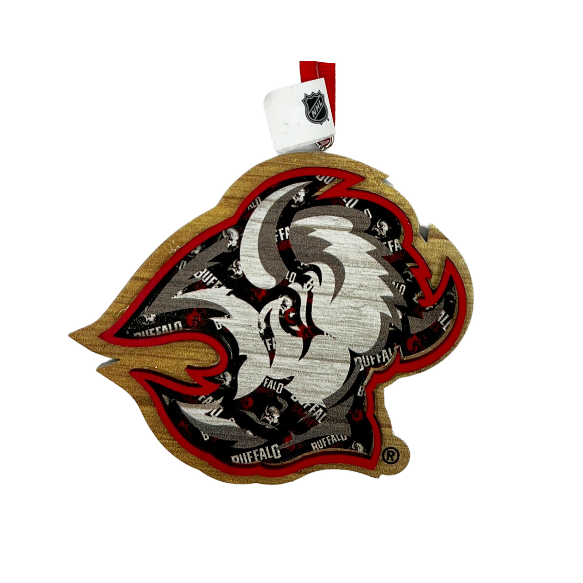 Buffalo Sabres Black &amp; Red Logo Mural Ornament