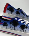 Buffalo Bills Sunset & Palm Trees Low Top Canvas Sneakers