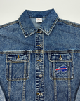 Women's Buffalo Bills Oversized Cropped Denim Jacket